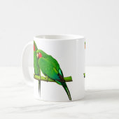 Green and Red Parrot Couple Kaffeetasse (Vorderseite Links)