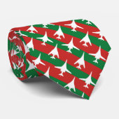 Green and Red Strip B-1 Bomber Muster Weihnachten Krawatte (Gerollt)