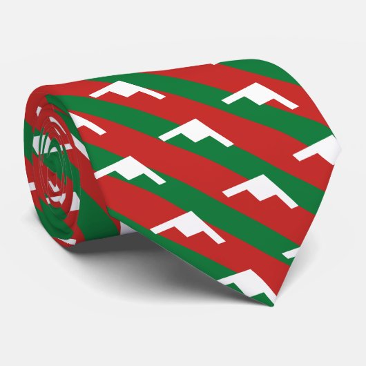 Green and Red Stripe B-21 Bomber Muster Weihnachte Krawatte (Gerollt)