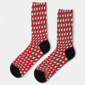 Green and Red Stripe F-15 Muster Weihnachten Socken (Linkes Detail)