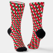 Green and Red Stripe F-15 Muster Weihnachten Socken (Gewinkelt)