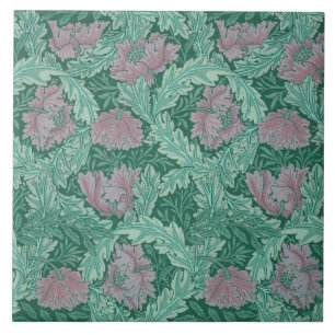 Green and Red Wreath Pattern (von William Morris) Fliese