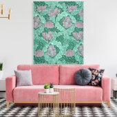 Green and Red Wreath Pattern (von William Morris) Leinwanddruck (Insitu (Wohnzimmer))