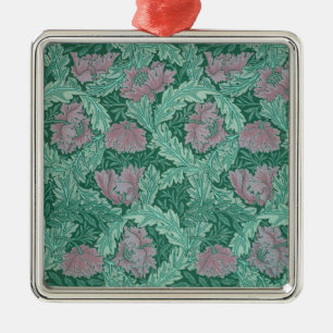 Green and Red Wreath Pattern (von William Morris) Ornament Aus Metall