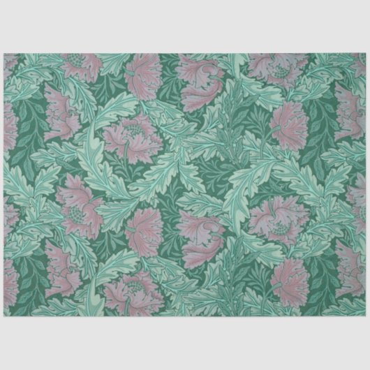 Green and Red Wreath Pattern (von William Morris) Seidenpapier (Vorderseite)