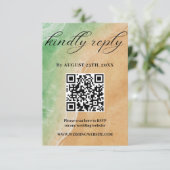 Green and Sand Shore Beach - RSVP Karte (Stehend Vorderseite)