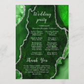 Green and Silver Agate Wedding Program Programm (Rückseite)