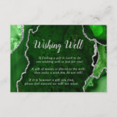 Green and Silver Agate Wedding Wishing Well Begleitkarte (Vorderseite)