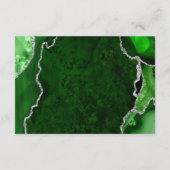 Green and Silver Agate Wedding Wishing Well Begleitkarte (Rückseite)