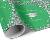 Green and Silver Graduation Geschenkpapier (Rolleneckpunkt)
