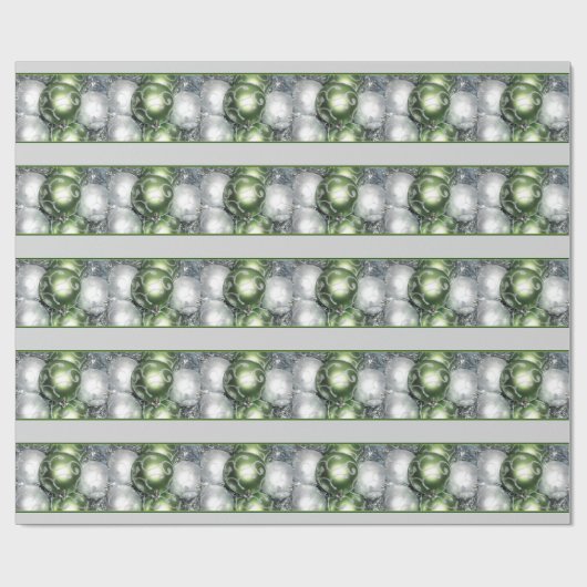 'Green and Silver Sparkle' Holiday Gift Wrap Geschenkpapier (Flach)