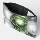 'Green and Silver Sparkle' Large Accessory Bag Zubehörtasche (Offen)
