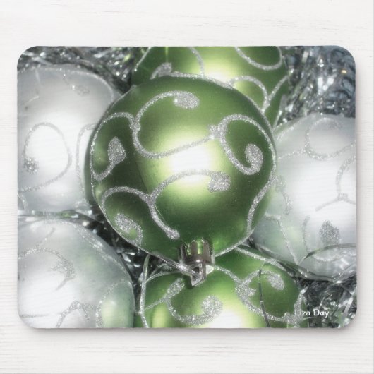'Green and Silver Sparkle' Mousepad (Vorne)