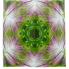 GREEN AND WHITE ABSTRACT DRAWING. SAMER BRASIL. 2 DUSCHVORHANG