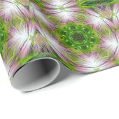 GREEN AND WHITE ABSTRACT DRAWING. SAMER BRASIL. 2 GESCHENKPAPIER (Rolleneckpunkt)