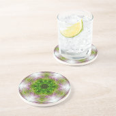 GREEN AND WHITE ABSTRACT DRAWING. SAMER BRASIL. 2 GETRÄNKEUNTERSETZER (Seite)