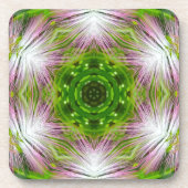 GREEN AND WHITE ABSTRACT DRAWING. SAMER BRASIL. 2 GETRÄNKEUNTERSETZER (Vorderseite)