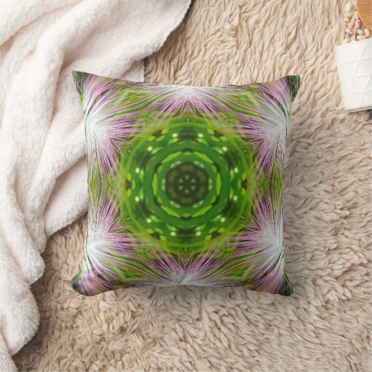 GREEN AND WHITE ABSTRACT DRAWING. SAMER BRASIL. 2 KISSEN (Decke)