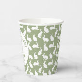 Green And White Bunny Rabbit Pattern Happy Easter Pappbecher (Links)