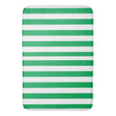 Green and White Cabana Stripes  Badematte (Vorderseite Vertikal)