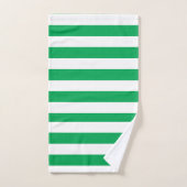 Green and White Cabana Stripes  Badhandtuch Set (Handtuch)