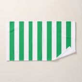 Green and White Cabana Stripes  Badhandtuch Set (Handtuch)