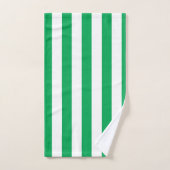Green and White Cabana Stripes  Badhandtuch Set (Handtuch)