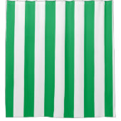 Green and White Cabana Stripes  Duschvorhang (Vorderseite)