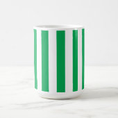 Green and White Cabana Stripes  Kaffeetasse (Mittel)