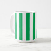 Green and White Cabana Stripes  Kaffeetasse (Vorderseite Links)