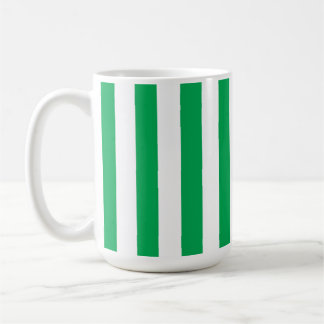 Green and White Cabana Stripes  Kaffeetasse