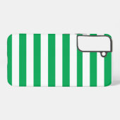 Green and White Cabana Stripes  Samsung Galaxy Hülle (Rückseite (Horizontal))