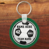 Green and White Cheap Soccer Gifts, Personalized Schlüsselanhänger (Vorderseite)