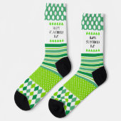 Green and White Crazy Patterns Socken (Linkes Detail)