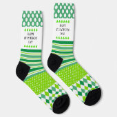 Green and White Crazy Patterns Socken (Rechts)