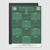 Green and White Custom Logo 2026 Calendar Magnet (Vorne/Hinten)