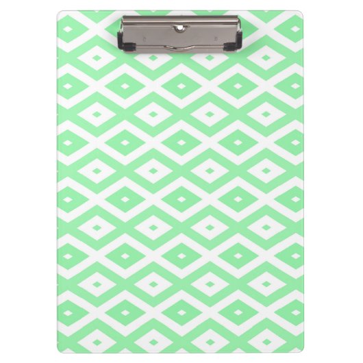 Green and white diamond pattern klemmbrett (Vorderseite)