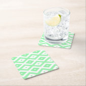 Green and white diamond pattern rechteckiger pappuntersetzer (Vor Ort)