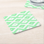 Green and white diamond pattern rechteckiger pappuntersetzer (angewinkelt)