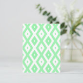 Green and white diamond pattern RSVP karte (Stehend Vorderseite)