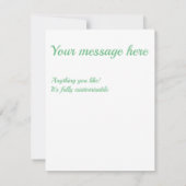Green and white diamond pattern RSVP karte (Rückseite)