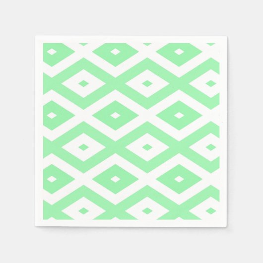 Green and white diamond pattern serviette (Vorderseite)