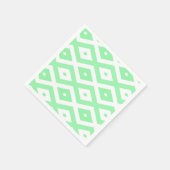 Green and white diamond pattern serviette (Ecke)