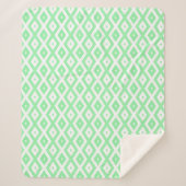 Green and white diamond pattern sherpadecke (Vorderseite)