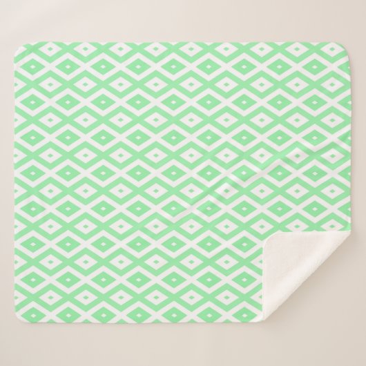 Green and white diamond pattern sherpadecke (Vorderseite (Horizontal))