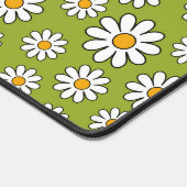 Green and White Floral Daisy Pattern Schreibtischunterlage (Ecke)