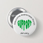 Green And White Glaucoma Awareness Month Button (Vorne & Hinten)
