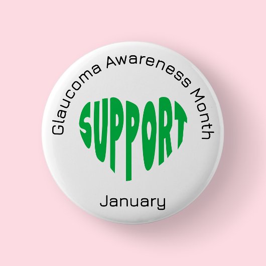 Green And White Glaucoma Awareness Month Button