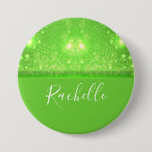 Green and white glitter print button (Vorderseite)