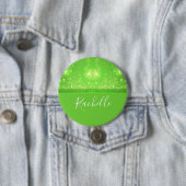 Green and white glitter print button (Beispiel)
